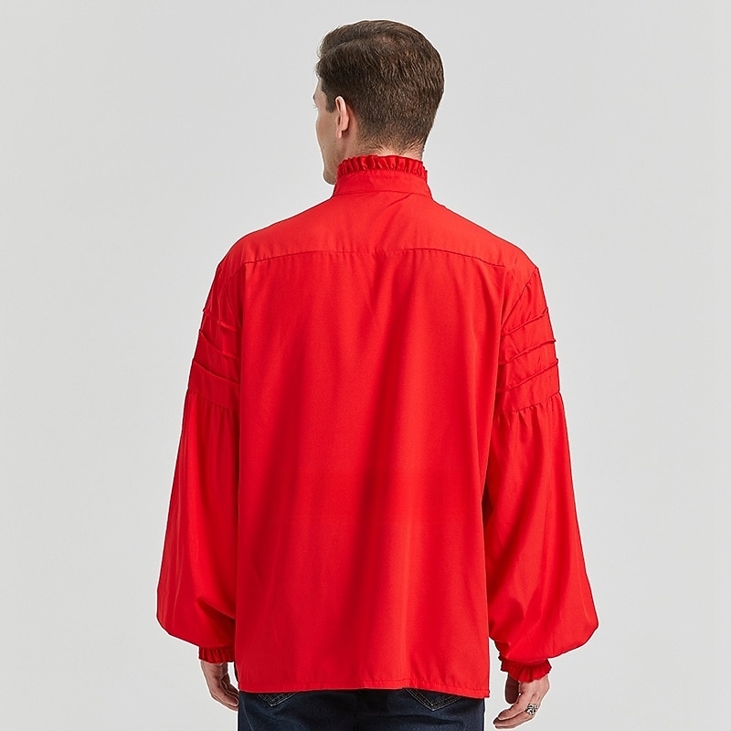 Retro Vintage Punk e gótico Medieval Blusa / Camisa Baile de Máscara Vampiros Cavalheiro Outlander Com Babados Cor Sólida Fantasia Homens Pirata Fantasia Real Carnaval Baile de Máscaras Espetáculo de 2026 por $35.99 –P4