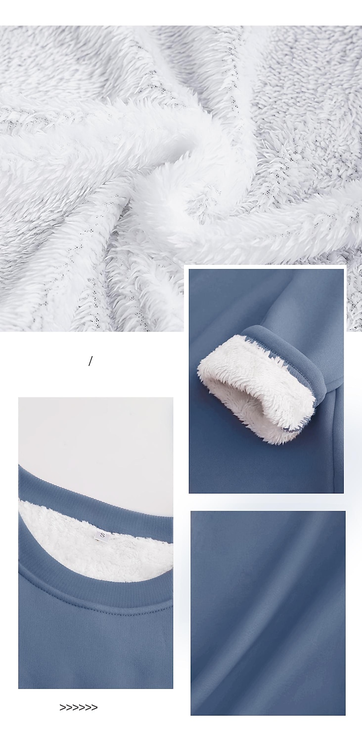 dam sweatshirt pullover sherpa polyester letter casual sport varm fuzzy comfrt rund hals långärmad topp mikroelastisk höst & vinterkomfort, mjukt tyg som andas 2025 - $27.99 –P2