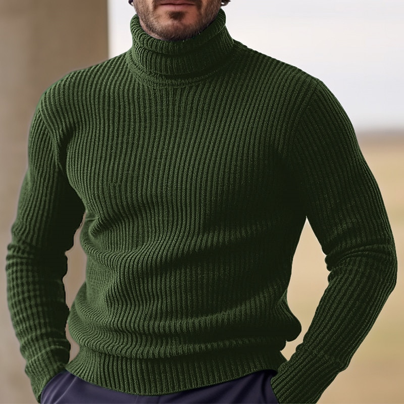 Homme Chandails de Noël Pull à col roulé Pull Pullover A côtes Tricoter Tricoté Plein Col Roulé Garder au chaud Décontractées Extérieur Usage quotidien Vêtement Tenue Automne hiver Noir Jaune S M L de 2025 ? $21.99 –P5