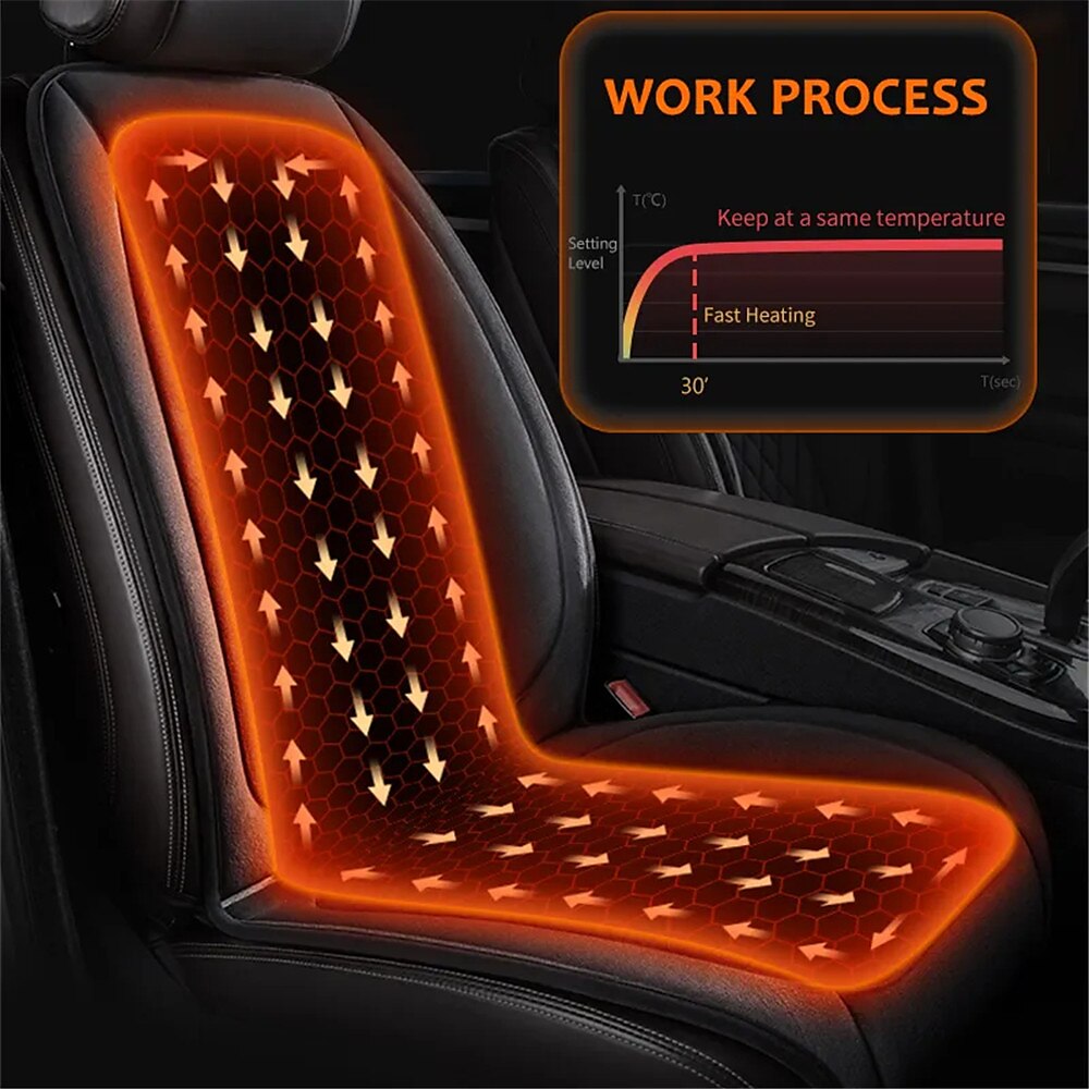 12/24V Heated Car Seat Cover, Universal Car Seat Heater, 30s Fast Heating, Winter Cushion, Back Warmer Pads 2025 - $61.99 –P4
