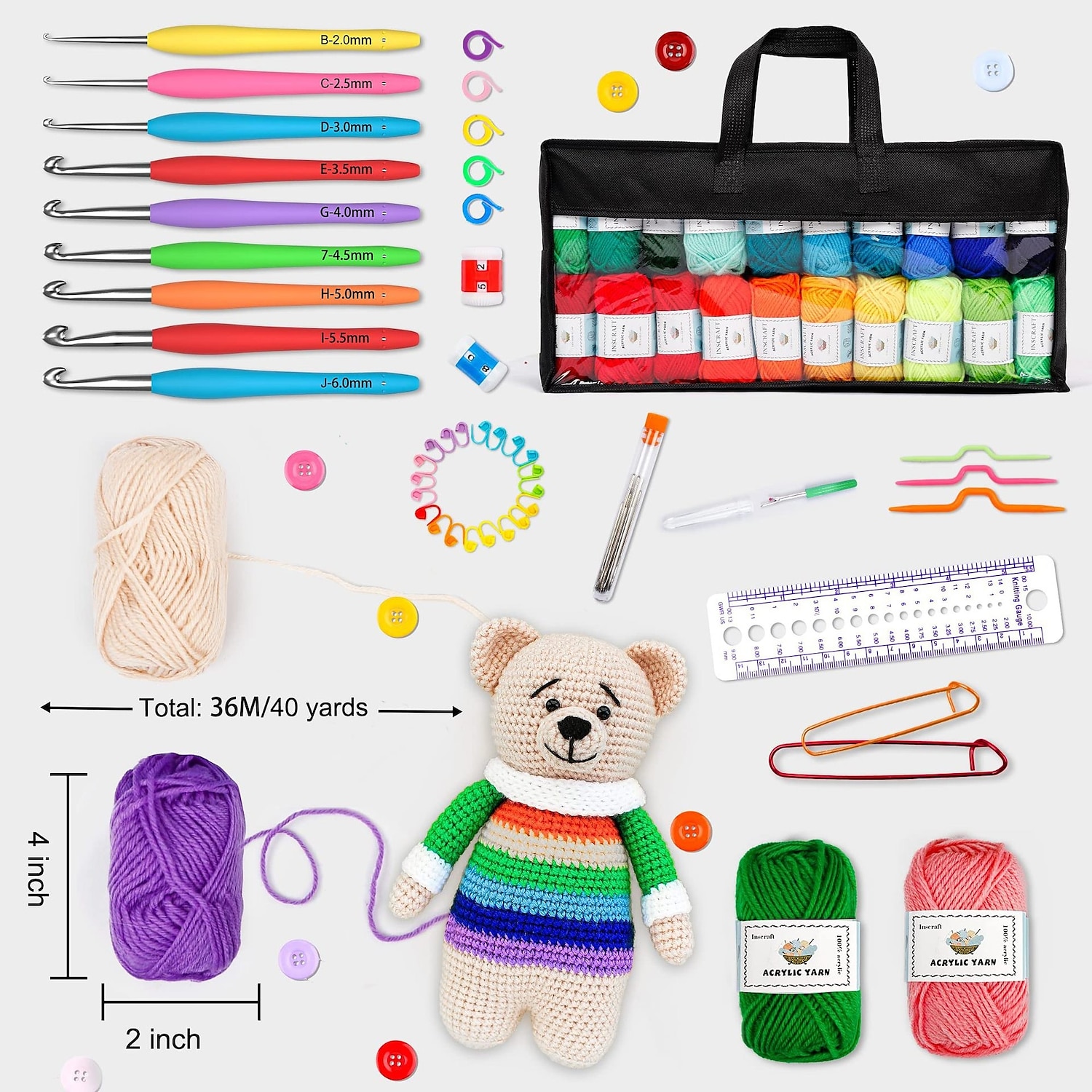 Crochet Kit for Beginners, Beginner Crochet Starter Kit with Video Tutorials, Beginner Crochet Kit for Adults Kids, Knitting Kit for Beginners 2025 - $106.99 –P4
