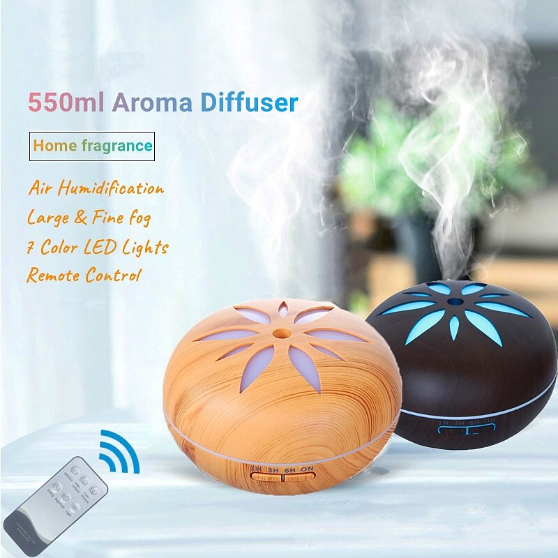 Large Capacity Wooden Essential Oil Diffuser with Remote - Ultrasonic Humidifier for Home and Office - Aroma Diffuser for Air Freshener and Humidification 2025 - $33.99 –P6