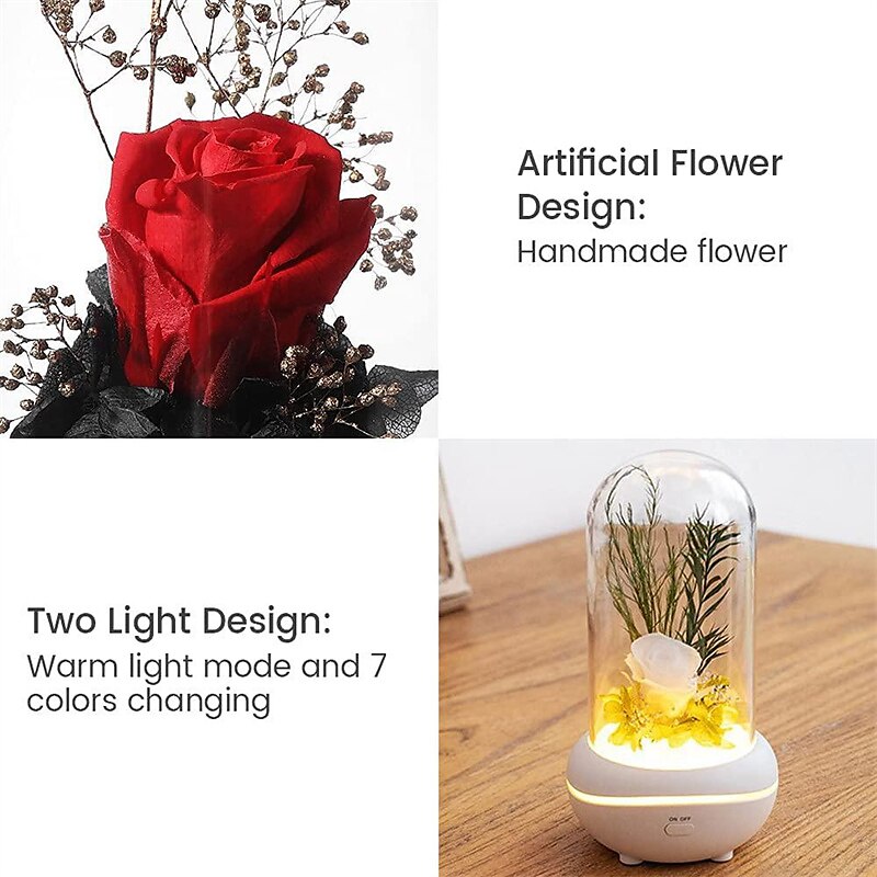 Artificial Flower USB LED Light Perfume Aromatherapy Essential Oil Diffuser Relieve Work Stress Relief Fatigue Waterless Belt Charging Plug-in Use Machine 2025 - $26.99 –P6