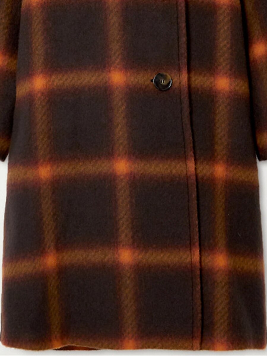 Damen Mantel Outdoor Strasse Freizeitskleidung Herbst Winter Lang Mantel Regular Fit warm halten Atmungsaktiv Zeitgenössisch Stilvoll Brautkleider schlicht Jacken Langarm Streifen und Plaid Bedruckt 2025 - $73.99 –P4