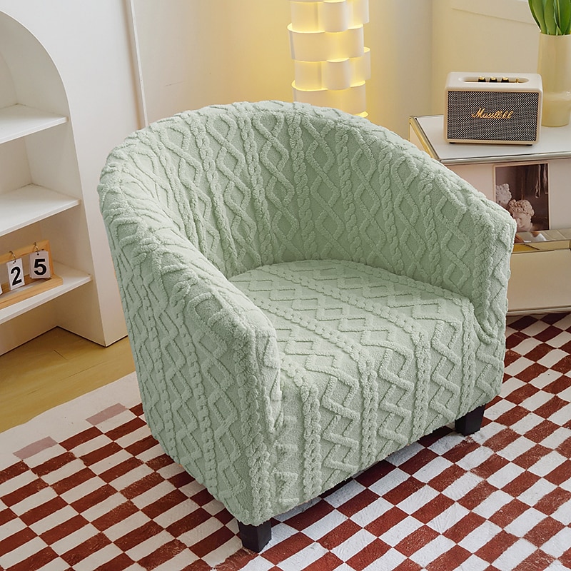 Housse de chaise club en polaire housse de chaise tonneau housse de chaise de baignoire extensible douce pour salon et chambre à coucher, protection de fauteuil lavable et amovible, protection de de 2025 ? $36.99 –P9