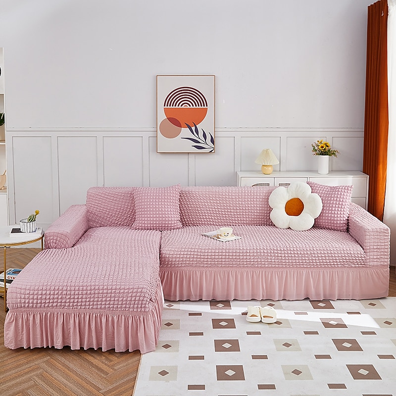copridivano elasticizzato copridivano jacquard elastico divano componibile poltrona divanetto 4 o 4 o 3 posti bordeaux rosso a forma di L bianco grigio nero tinta unita morbido resistente lavabile (1 del 2025 a $24.99 –P17