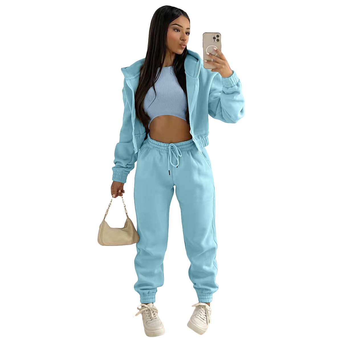 Kapuzenshirt Weste Pullover Glatt Grafik Für Damen Erwachsene Heißprägen Strasse Casual 2025 - $27.99 –P4