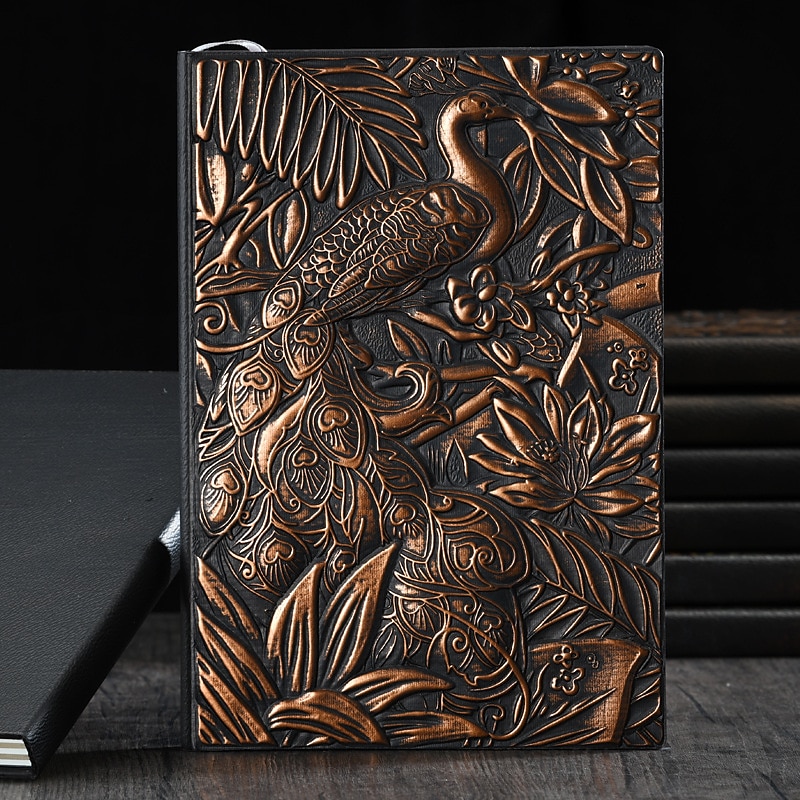 8 Types Embossed Leather Journal Diary Business Notebook  Agenda Antique Handmade Relief Notebook Phoenix Immortal Bird Travel Notebook Agenda Book Gift for Friends Size A5 (8.4x5x0.7 Inches) 2026 - $20.99 –P5
