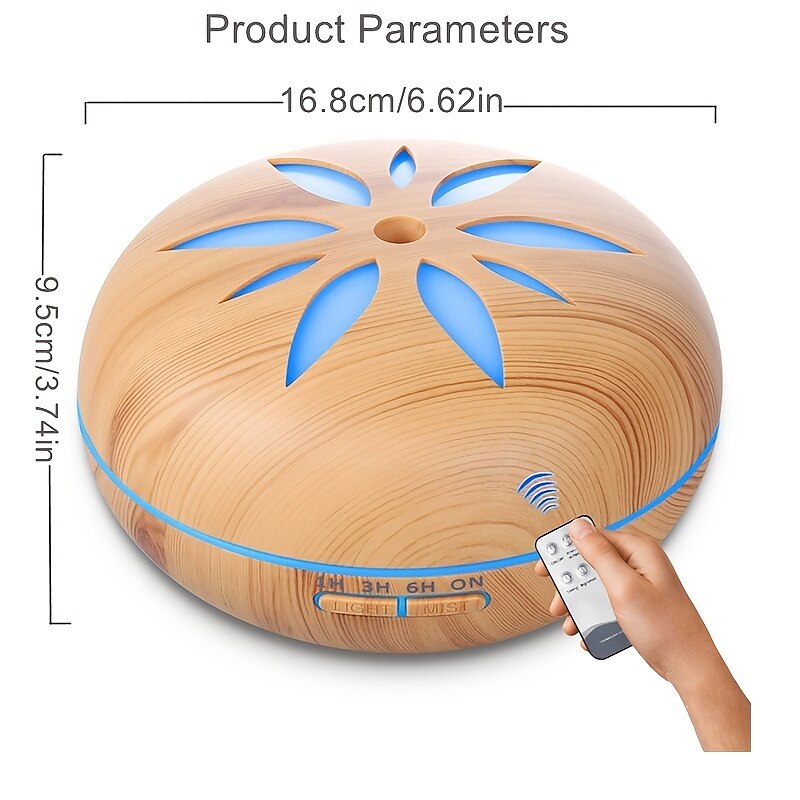 Large Capacity Wooden Essential Oil Diffuser with Remote - Ultrasonic Humidifier for Home and Office - Aroma Diffuser for Air Freshener and Humidification 2025 - $33.99 –P5