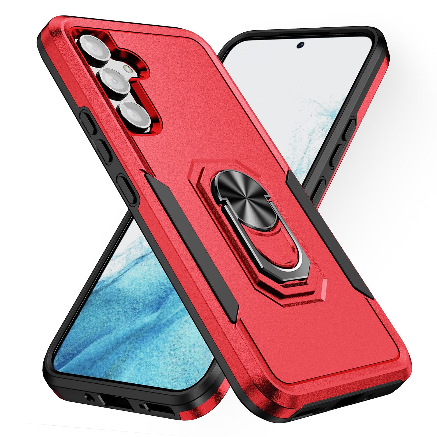 Samsung Galaxy S23 Ultra Plus FE A14 A54 Case, Military Grade Dual Layer Shockproof Heavy Duty Full Body Protective Phone Cover, Built in Rotatable Magnetic Ring Holder 2025 - $19.99 –P1