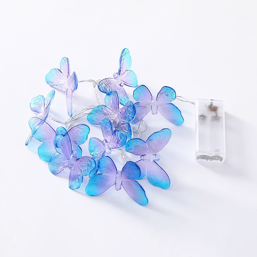 elegant bryllupsmottak fest 10 led led sommerfugllys eventyrslynge lys julekrans til bryllup dekorasjon utendørs rom krans dekorasjon gardinlys 1 sett 2025 - $7.49 –P11
