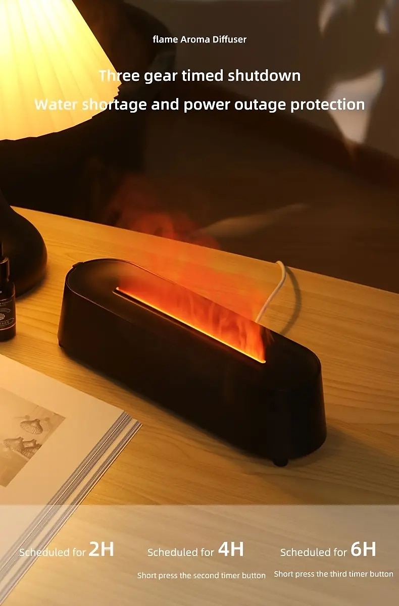 Creative 3D Simulation Flame Air Humidifier Household Colorful Atmosphere Light Intelligent Remote Control Humidifier USB Desktop Silent Large Fog Volume Humidifier Home Decor Room Decor 2025 - $36.99 –P9