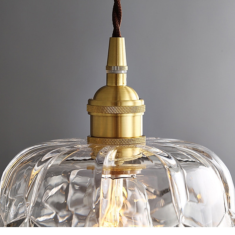 lampada a sospensione in cristallo con paralume in vetro trasparente finitura in ottone spazzolato oro cucina moderna con isola lampada a sospensione lampadario regolabile per corridoio sala da pranzo del 2025 a $135.99 –P1