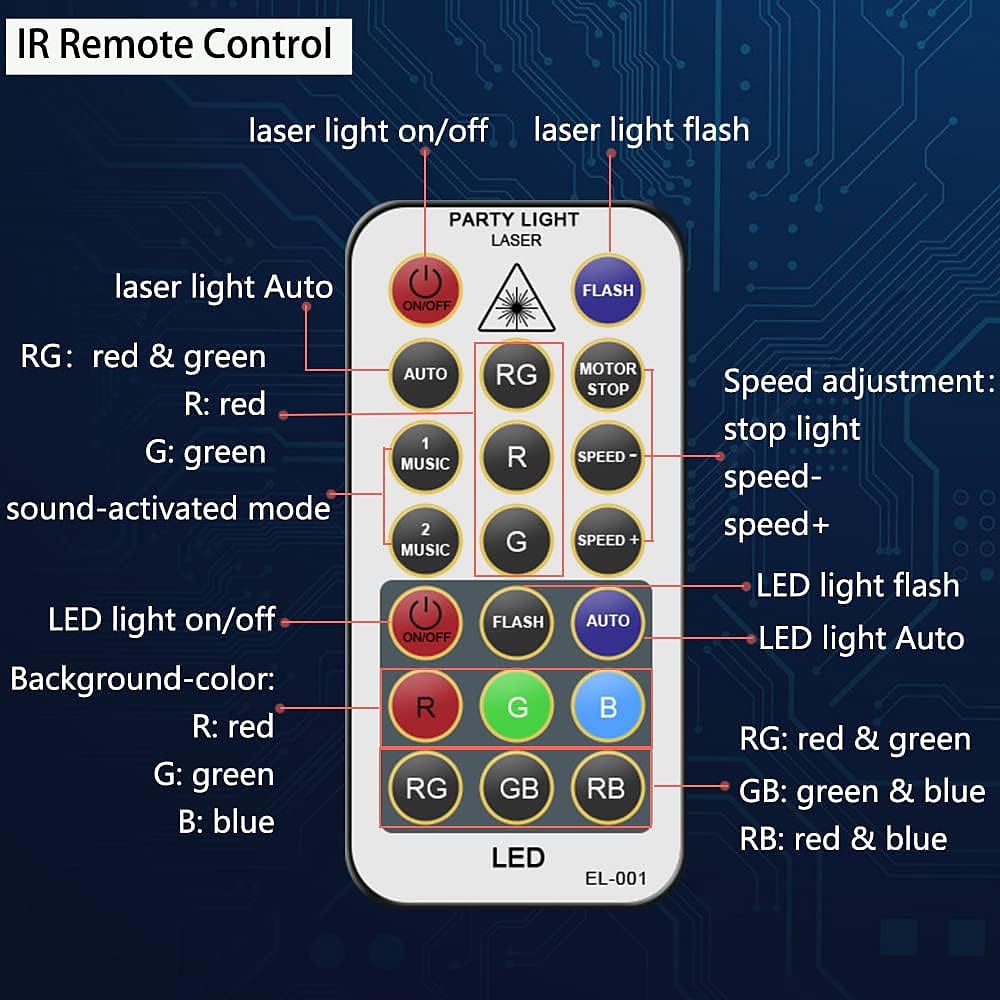 Party DJ Disco Lights – Indoor Sound Activated Strobe Laser Projector with Remote Control for Parties, Weddings, Bars & Holiday Events 2025 - €43.99 –P5