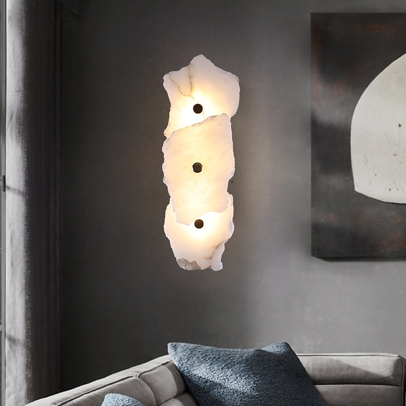 Lámpara de aplique de pared LED de mármol de alta calidad, luz de montaje en pared minimalista para interiores, accesorio de iluminación largo para decoración del hogar, luces de lavado de pared 2025 - $182.99 –P3