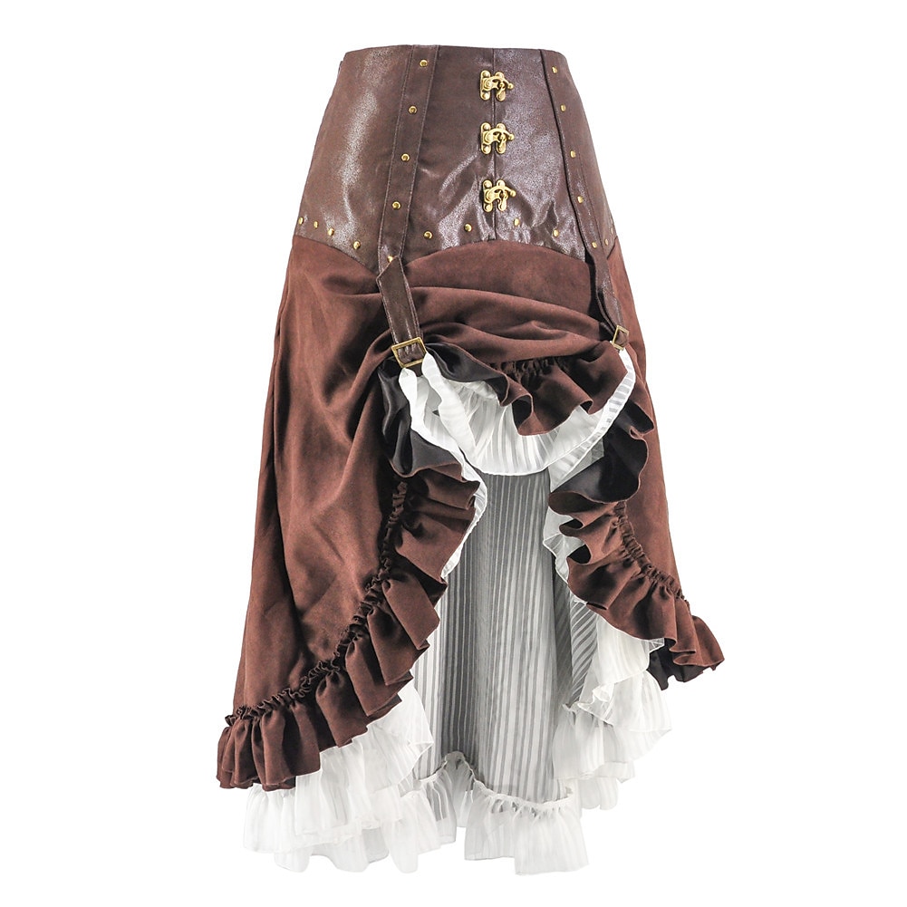 Retró Punk és gótika Középkori Szoknya Ren Faire Gót lány Fodros Női Kalóz Fantasy Steampunk Álarcos mulatság Alkalmi / Napi Felnőttek Szoknyák 2025 - $60.99 –P5