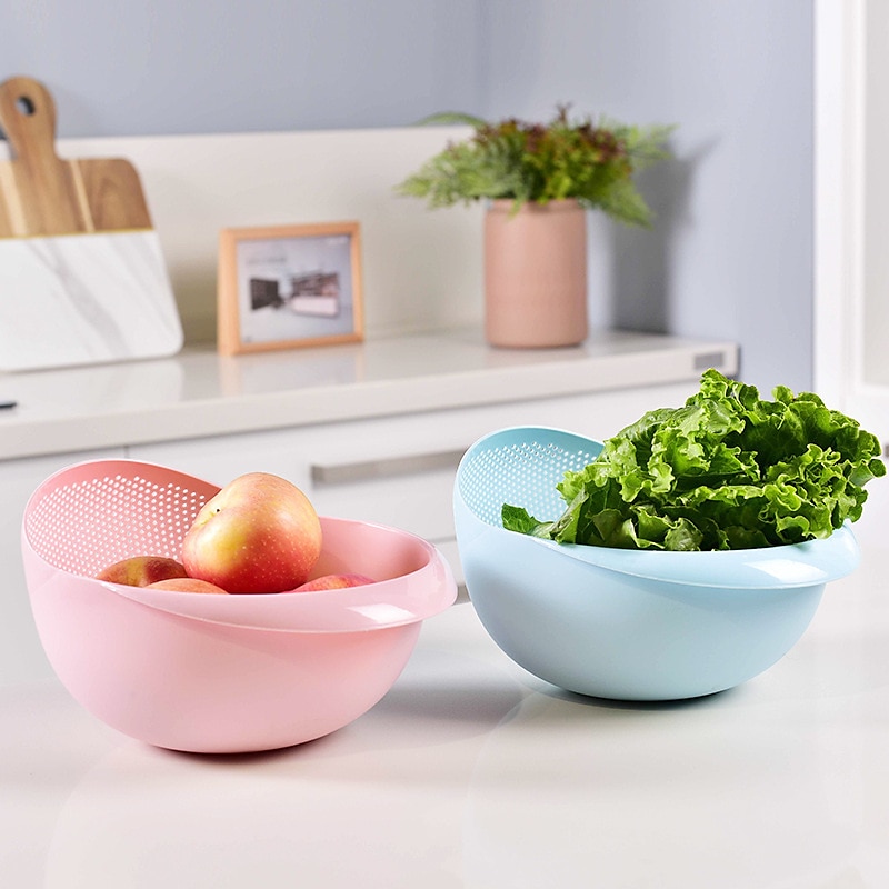 1 ciotola per frutta in plastica per lavare il riso con colino: lava in modo efficiente piccoli chicchi e utensili da cucina. del 2025 a $11.99 –P4
