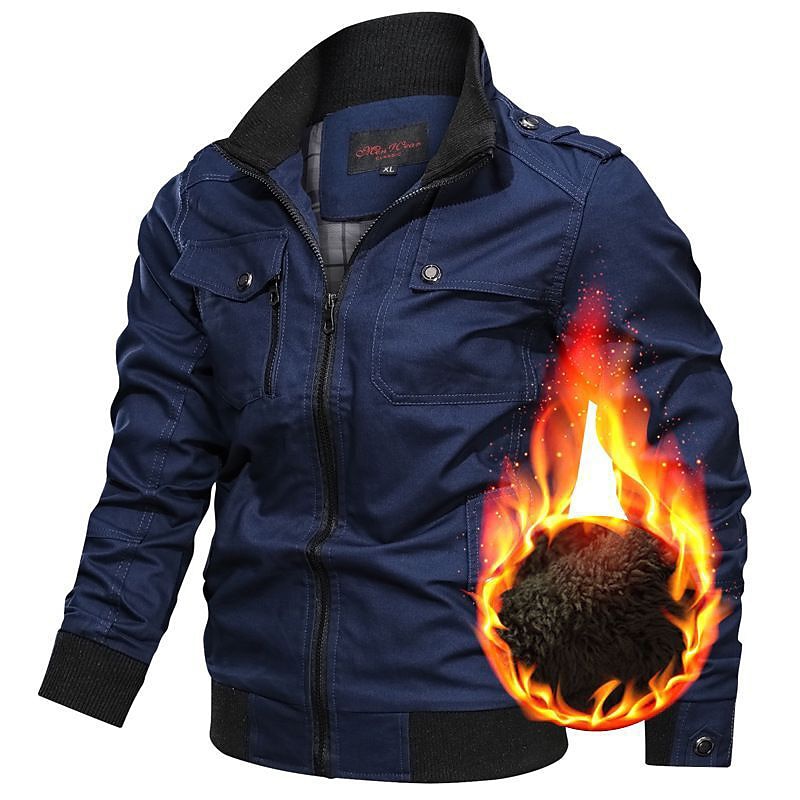 Per uomo Giacca invernale Giacca bomber Giacca in pile Esterno Da tutti i giorni Caldo Tasche Autunno Inverno Liscio Di tendenza Streetwear Colletto alla coreana Standard Nero Vino Cachi Verde del 2025 a $45.99 –P5