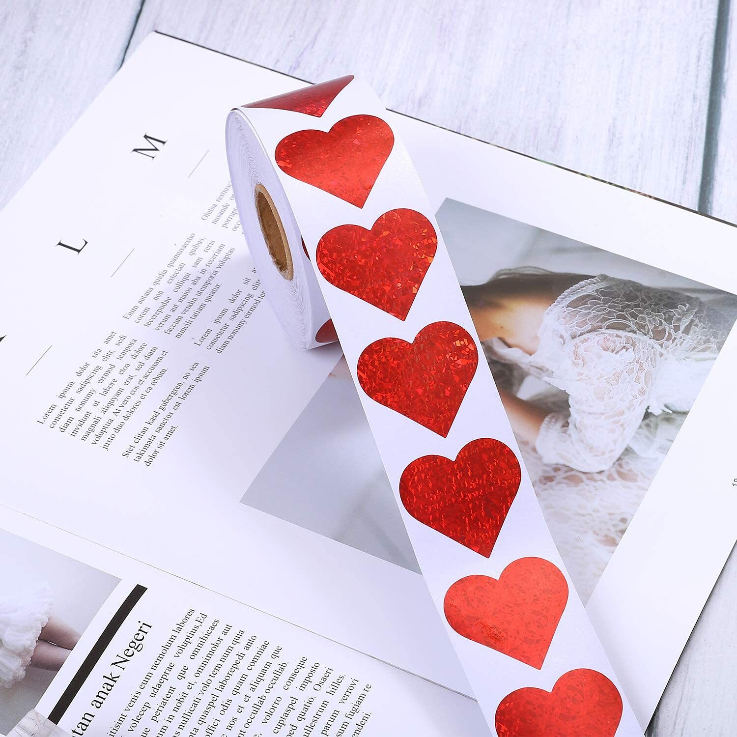 500 pezzi/rotolo adesivi scintillanti a forma di cuore rosso amore scrapbooking adesivo adesivo per San Valentino confezione regalo di nozze decorazione sacchetto di compleanno festa della mamma festa del 2025 a $8.99 –P4