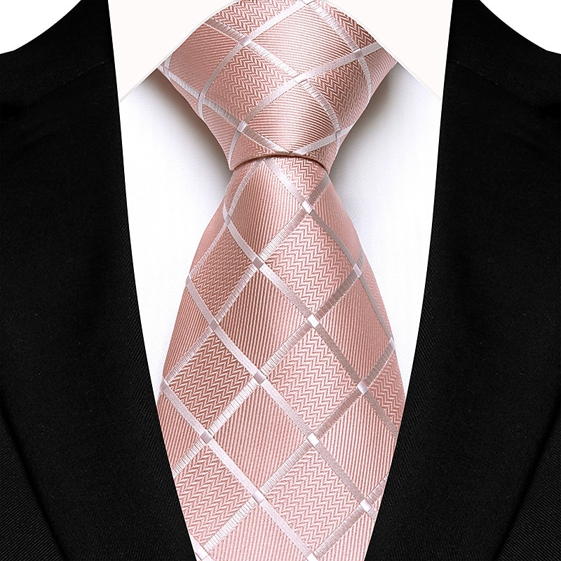 cravatta classica da uomo a righe rosa verde blu cravatta di seta da uomo fazzoletto gemelli da sposa cravatta formale gfit per uomo del 2025 a $13.99 –P4