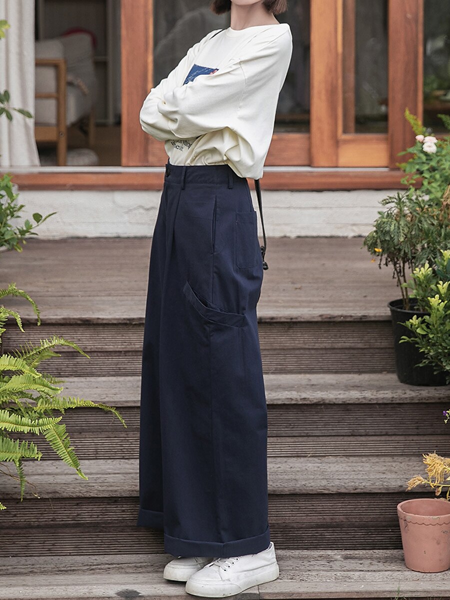 Women's Cargo Pants Wide Leg Pants Trousers Full Length Active Streetwear Outdoor Street Deep Blue S M Fall Winter 2023 - US $44.99 –P5