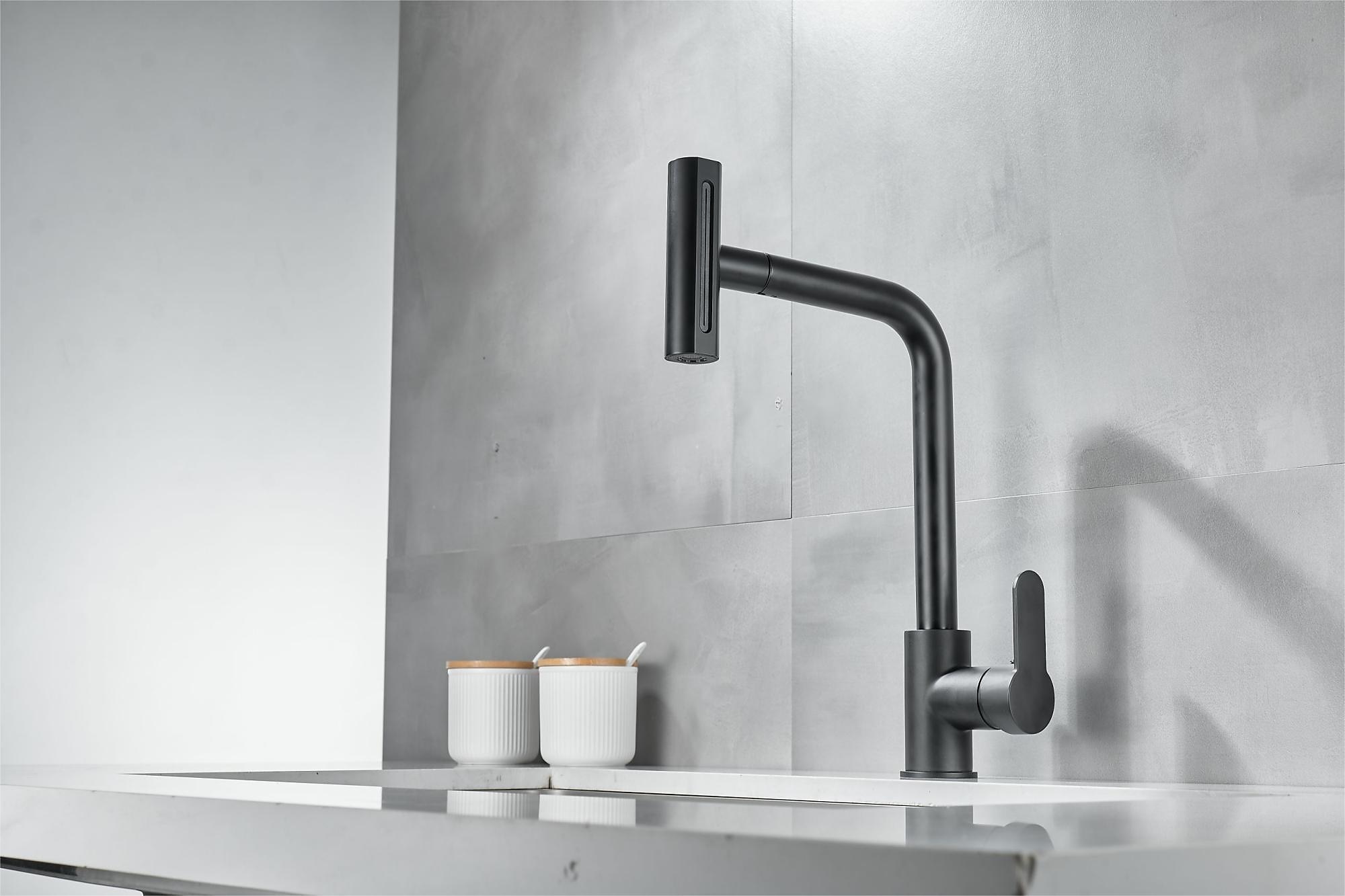 Waterfall Kitchen Faucet, 2023 Latest Centerset Faucet for Kitchen Sink, 3 in 1 Multi-functional Single Handle One Hole Pull out Cylinder Spout Kitchen Taps, Ceramic Valve Insides 2025 - $121.99 –P5