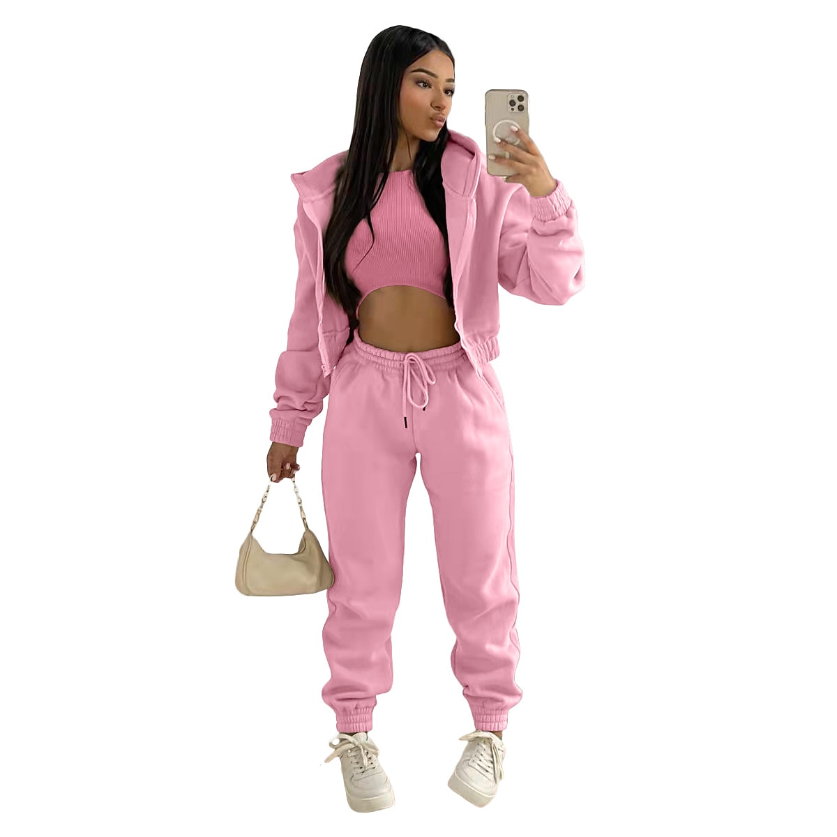 Kapuzenshirt Weste Pullover Glatt Grafik Für Damen Erwachsene Heißprägen Strasse Casual 2025 - $27.99 –P2