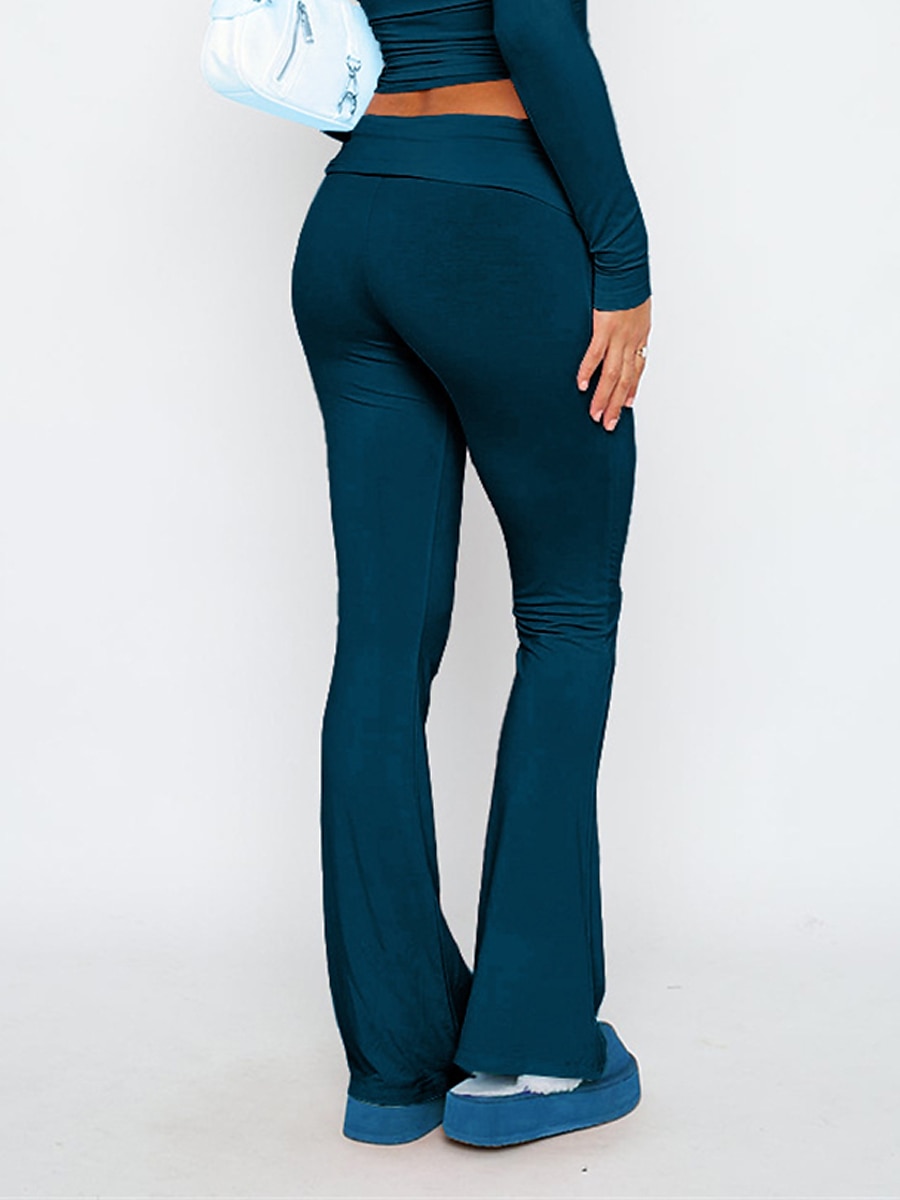 Pentru femei Clopot de jos Pantaloni Activ Modă Șic Stradă Lungime totală Talie Joasă Simplu Respirabilitate Απαλό Comfortabil Micro-elastic În aer liber Stradă Zilnic Gri Deschis Gri Închis Roz 2025 - $13.99 –P24