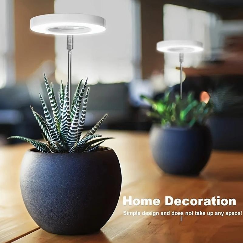 élèvent des lumières pour les plantes d'intérieur led lumière de plante à spectre complet uv rouge bleu hauteur réglable élèvent la lumière avec 3 luminosité dimmable avec minuterie pour petites de 2025 ? $13.99 –P5