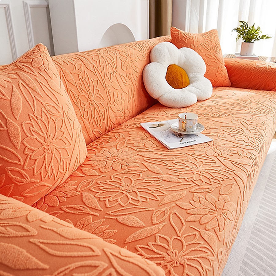 Floral Jacquard Sofa Cover Stretch Slipcovers Soft Durable Couch Cover 1 Piece Spandex Fabric Washable Furniture Protector fit Armchair Seat/Loveseat/Sofa/XL Sofa/L Shape Sofa 2025 - $31.99 –P11