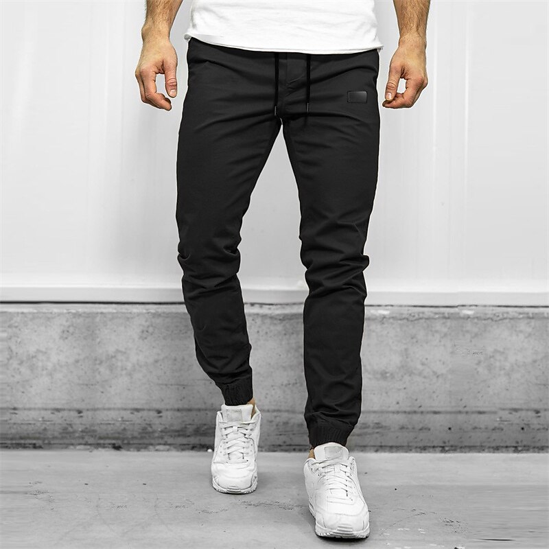 Men's Sweatpants Joggers Trousers Drawstring Elastic Waist Elastic Cuff Plain Comfort Breathable Casual Daily Holiday Sports Fashion ArmyGreen Black 2025 - $23.99 –P2