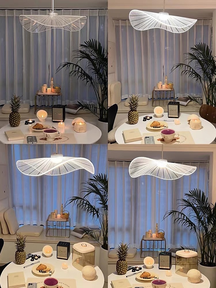 lampada a sospensione a led cappello foglia di loto3000-6000k sospensione modren regolabile lampadari classici ristorante camera da letto lampada a sospensione moda per soggiorno 110-240v lampadina del 2025 a $229.99 –P7