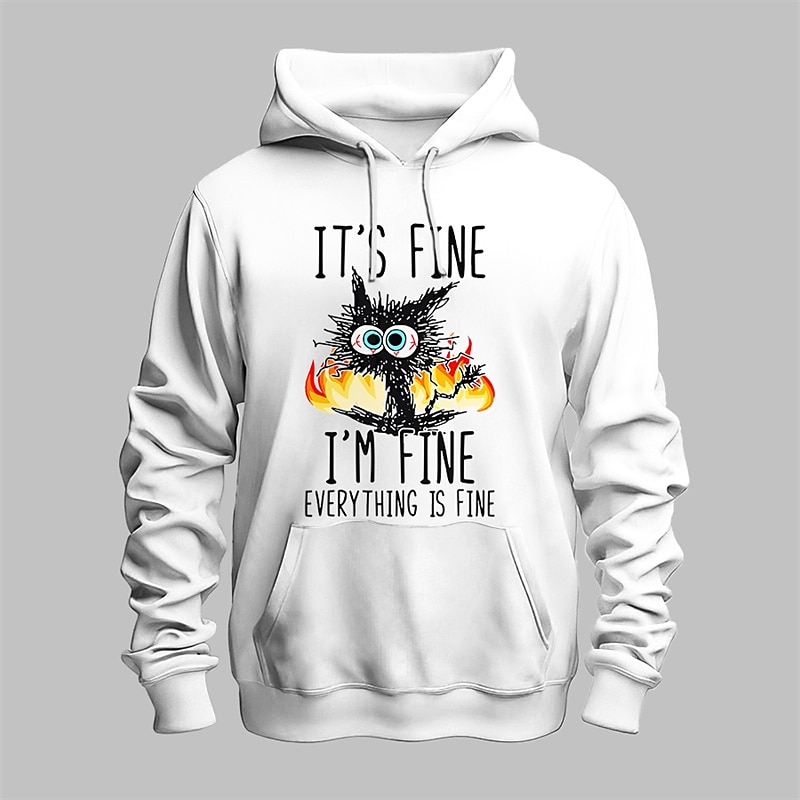 Hombre Graphic Gato Sudadera Sudaderas Sudadera Manga Larga Sudadera con capucha Con Capucha Moda Impresión 3D Deporte Festivos Vacaciones Blanco Azul Piscina Estampado Bolsillo delantero Primavera 2025 - $31.99 –P1