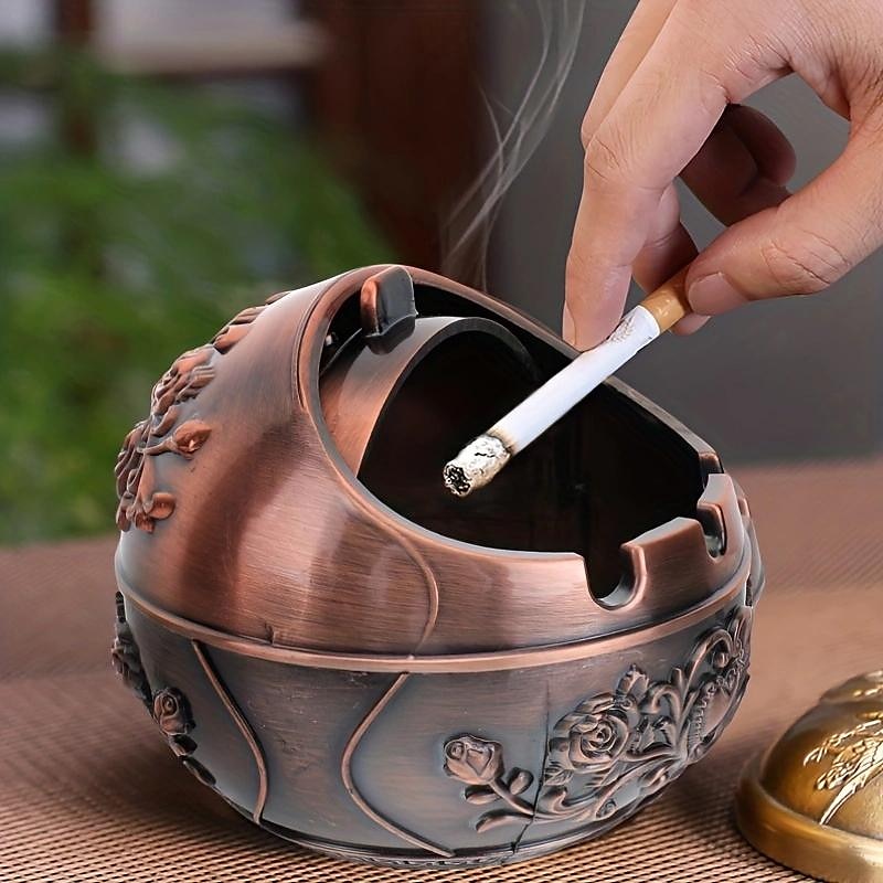 scrumieră ornament de capac vintage rezistentă la vânt, țigară retro decorativă metalică, gadget-uri țigări masă în aer liber trabucuri scrumiere de interior 2025 - $15.49 –P1
