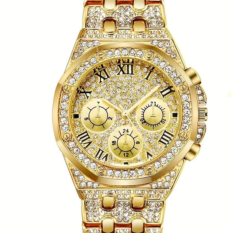 2 unidades / conjunto, relógio de quartzo de negócios esportivos masculinos da moda & pulseira de aço inoxidável, conjunto de presente masculino de 2025 por $11.99 –P7