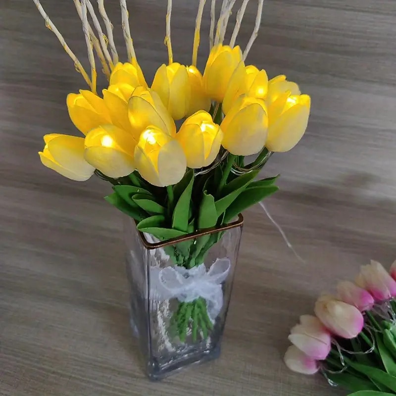 Valentin nap 10db tulipán lámpa környezeti érzék asztali lámpa led szimulációs csokor éjszakai fény szoba dekoráció csokor asztali lámpa kézi csokor lámpa 2025 - $22.99 –P7