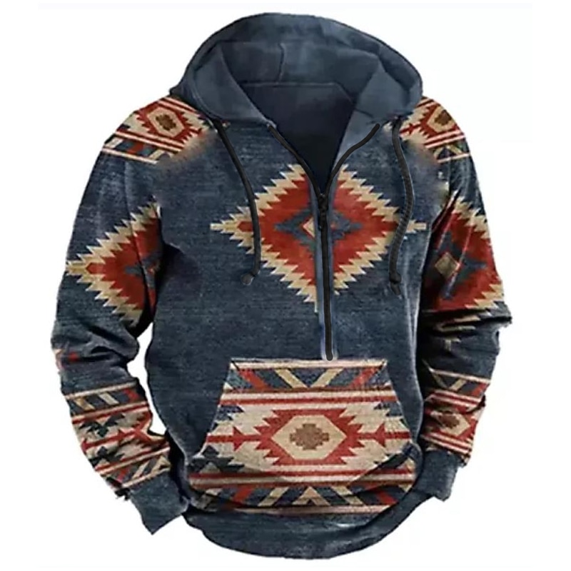 Hombre Estampados Sudadera Sudaderas Ropa de calle Design Manga Larga Con Capucha Casual Diario Deportes Amarillo Rojo Cremallera Estampado Primavera & Otoño Diseñador 2025 - $30.99 –P2