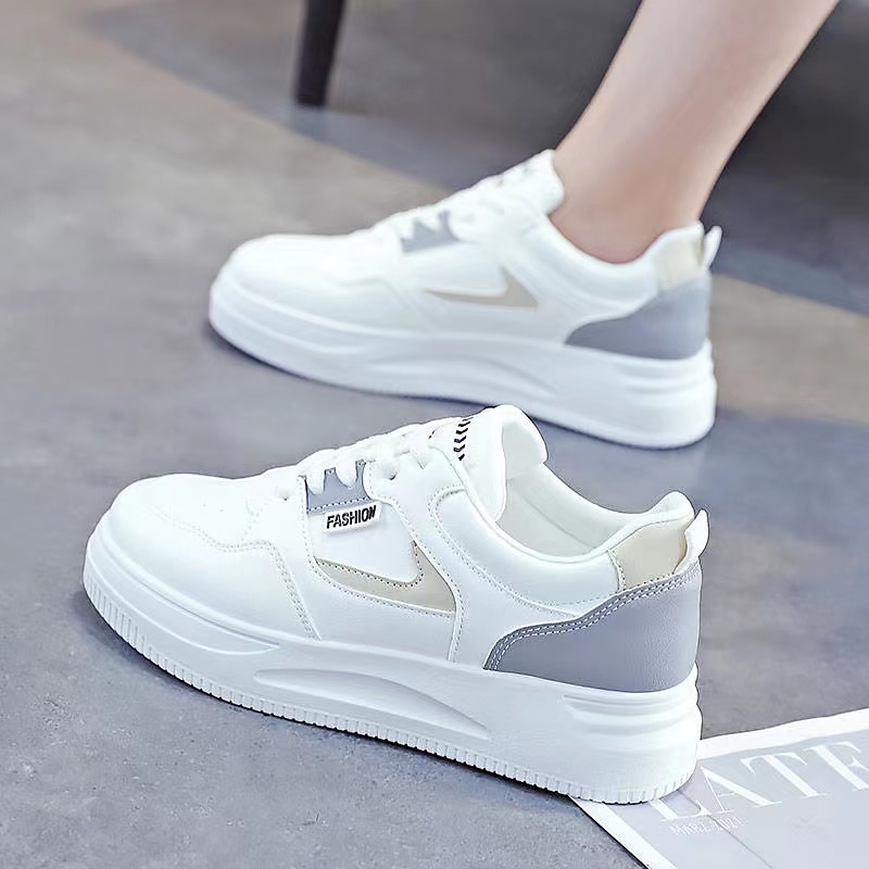 Per donna Scarpe da ginnastica Scarpe bianche Scarpe da papà Esterno Giornaliero Estate Lacci Plateau Punta tonda Per sport Informale Footing Similpelle Con lacci intrecciali Bianco/blu Grigio del 2025 a $46.99 –P6