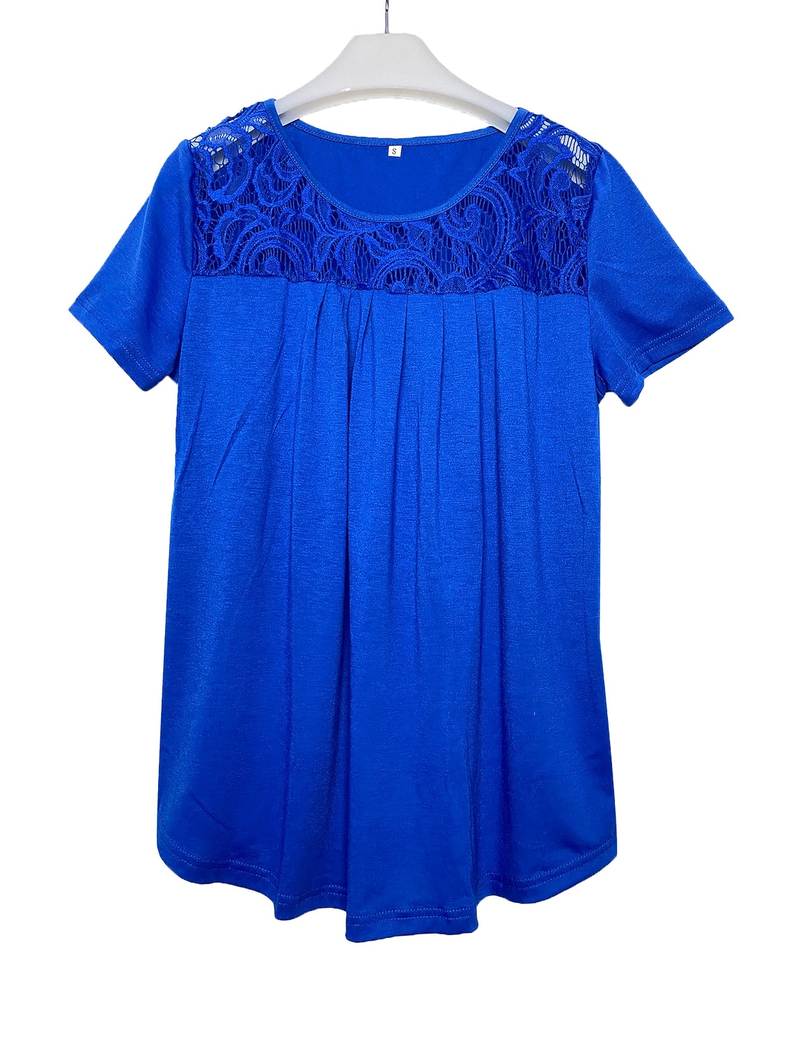 Ing Csipke ing Blúz Fehér csipke ing Női Fekete Fehér Arcpír rózsaszín Tömör szín Csipke Utca Napi Divat Kerek S 2025 - $21.99 –P4