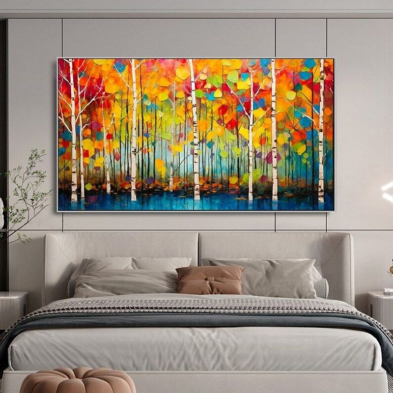 Peinture à l'huile faite à la main toile mur art décoration 3d couteau à palette paysage d'érable pour la décoration intérieure roulé sans cadre peinture non étirée de 2025 ? $83.99 –P2