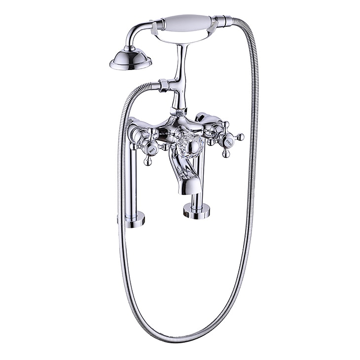 Badekarskran - Moderne Moderne galvanisert Romersk kar Keramisk Ventil Bath Shower Mixer Taps 2026 - $660.89 –P1