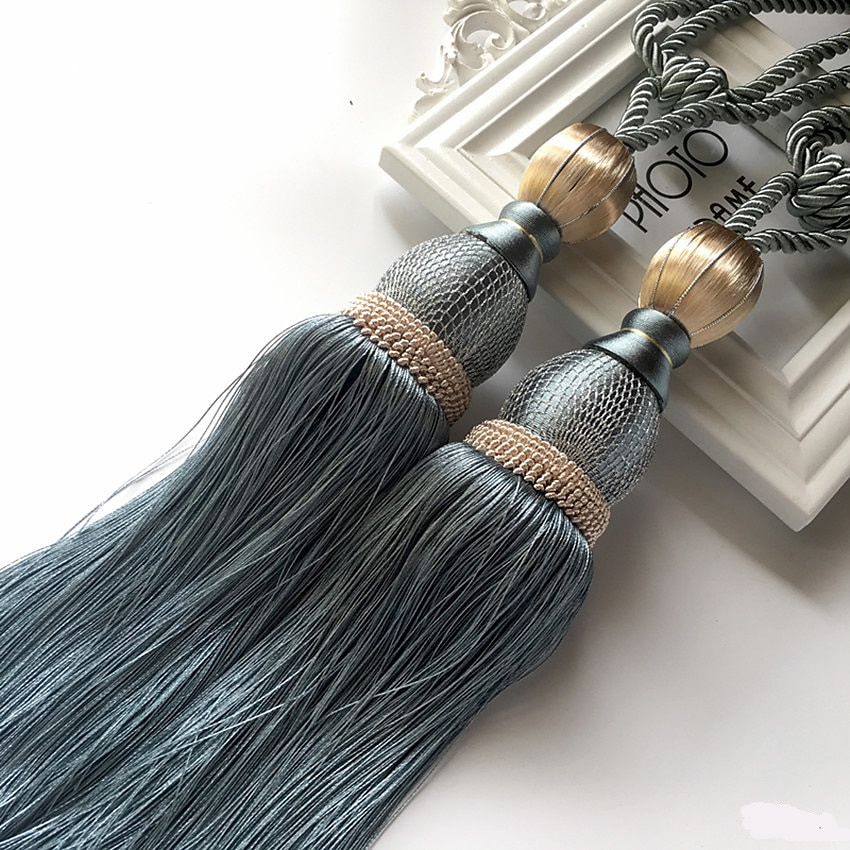 Curtain Rope with Tassels Tiebacks Tennis Ball Curtain Holder Hanging Belts Ropes Clips Fastener Tieback Curtains Accessories 2025 - $10.99 –P8