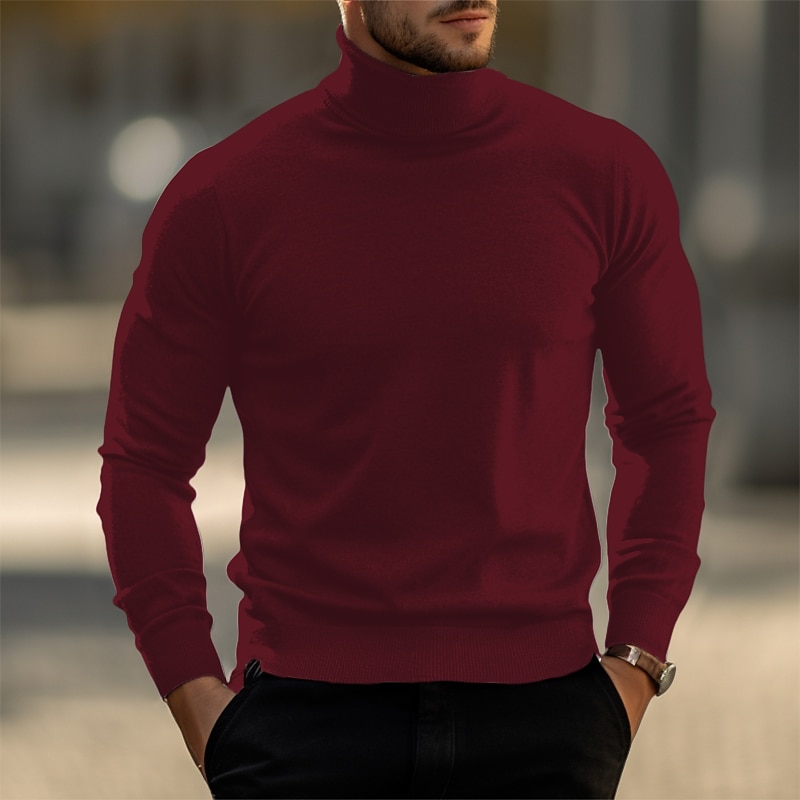 Per uomo Maglione di Natale Maglioni di Natale Dolcevita Maglione per le feste Maglione A Coste Maglia Top Regolari Lavorato a maglia Base Semplice Dolcevita Tenere al Caldo Moderno Contemporaneo del 2026 a $20.99 –P12