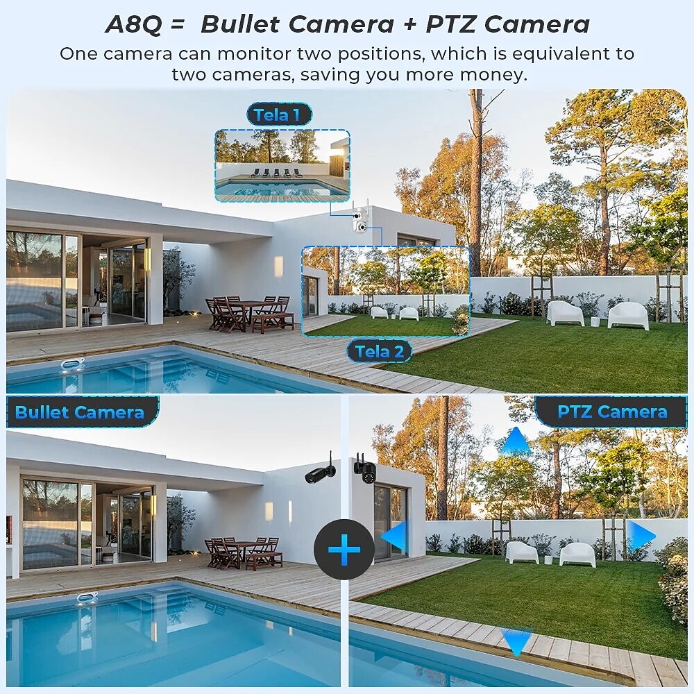 DIDSeth 8MP 4K Wifi PTZ Camera Dual-Lens Video Surveillance Protection Ai Human Monitor Night Vision Outdoor Security CCTV Cam 2025 - $71.99 –P8