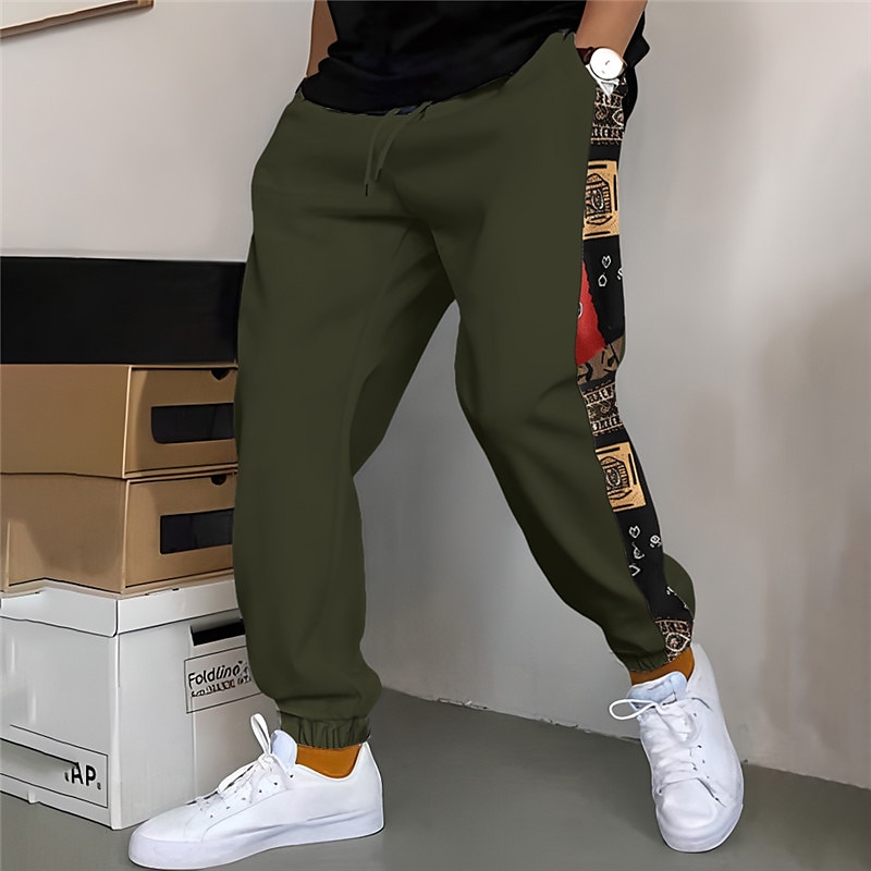 Hombre Pantalones de Deporte Pantalón Jogger Persona que practica jogging Pantalones Retazos Correa Cintura elástica Bloque de color Comodidad Transpirable Casual Diario Festivos Deportes Moda Negro 2025 - $23.99 –P4