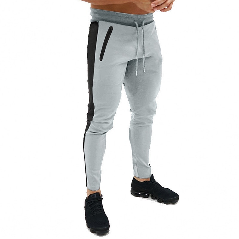 Men's Trousers Track Pants Jogging Pants Outdoor Athleisure Daily Sports Soft Comfortable Pocket Drawstring Elastic Waist Color Block Full Length Fashion Casual Activewear Wine Red Black Micro-elastic 2025 - €10.99 –P16