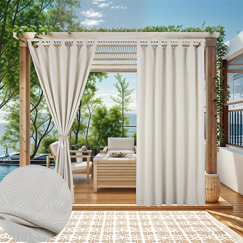utendørs gardiner til terrasse ensfargede vanntette gardiner utendørs skjermer for lysthus pergola veranda vindusgardinpaneler 2025 - $39.99 –P6
