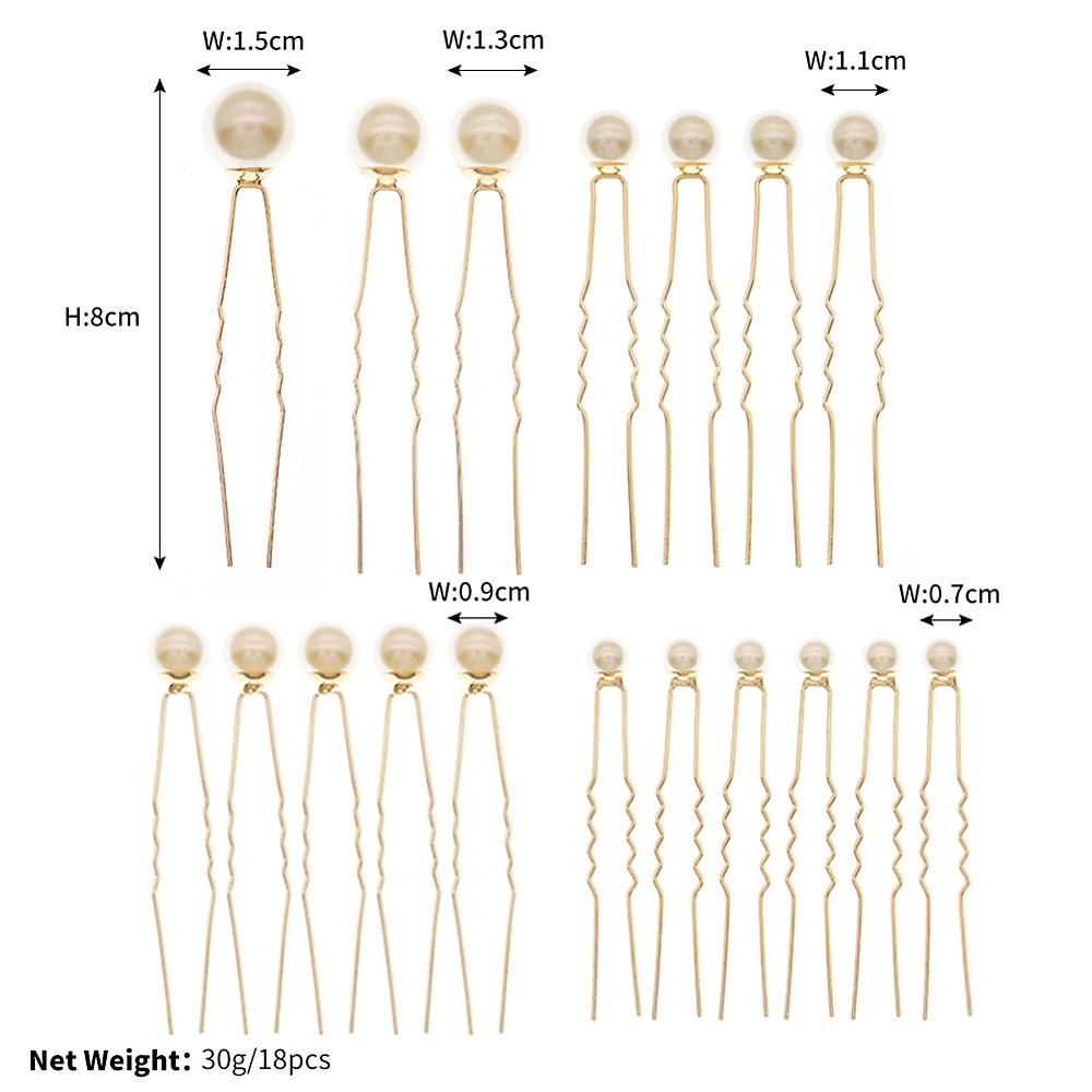 18 Pieces Wedding Pearl Hair Pins U Shape Barrette Wedding Vintage Pearl Rhinestone Hair Pins Accessorie For Brides Bridesmaid Women 2026 - $9.99 –P9