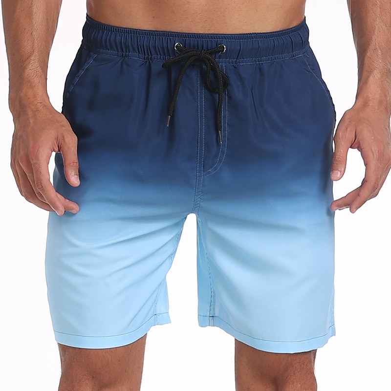 Herr Boardshorts Badkläder Badshorts Strand Simbassäng Andningsfunktion Snabb tork Löpning Fritid Snörning Elastisk midja Foder Lutning Knelängd Gymnastik Sportkläder Rodnande Rosa Blå Microelastisk 2025 - $17.99 –P2