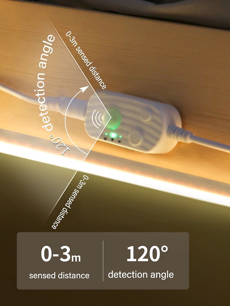 2M 240 LEDs Motion Sensor Flexible Light Strip Intelligent Sensing Neon Light Strip for Wardrobes, Wine Cabinets, Under Bed Lighting – Warm White, USB Powered 2025 - $20.99 –P4